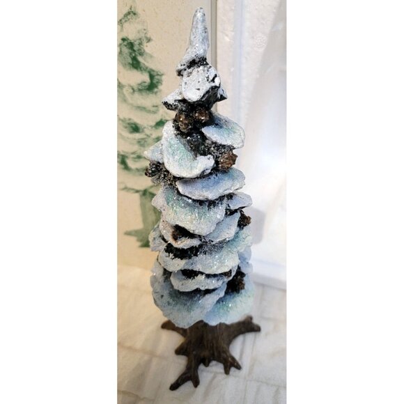 VTG 1991 Dept 56 Heritage Village 8'' Pole Pine Tree 5528-0 Cold Cast Porcelain - Picture 2 of 8